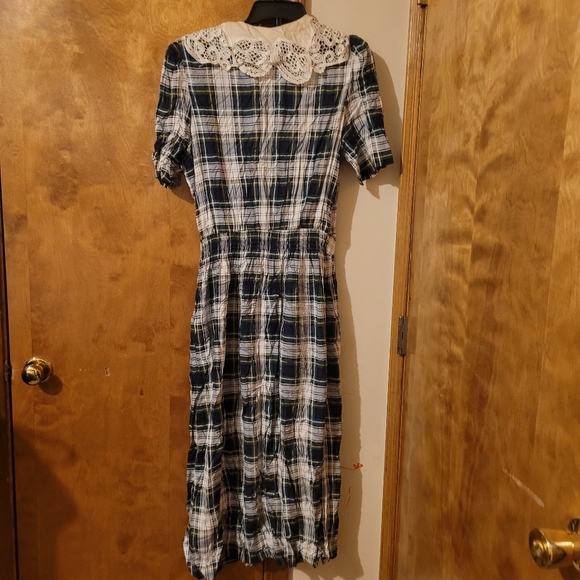 Vintage L.G. Star Womens Plaid Dress Size 14 BlueWhite NEW - Picture 5 of 11
